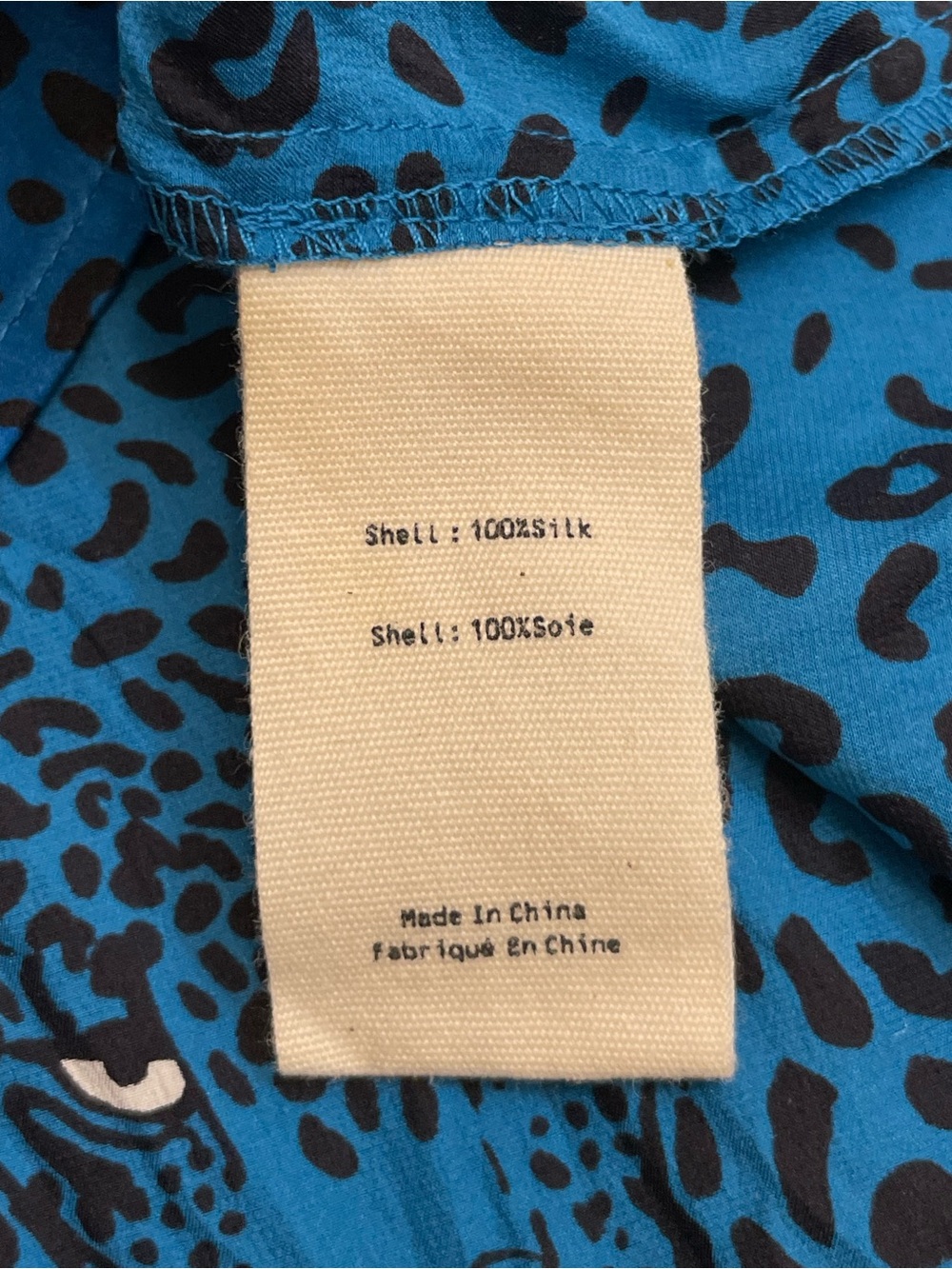 L’Agence 100% Silk Tyler Blue Leopard Print Button Front Blouse - Picture 10 of 11